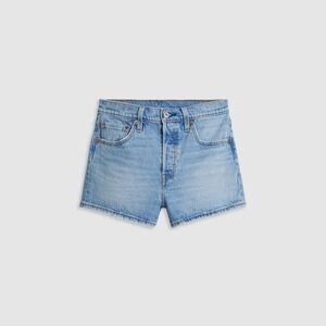 NEW Levis 501 Original Stretch Denim Jean Shorts Light Wash High Rise Size 26